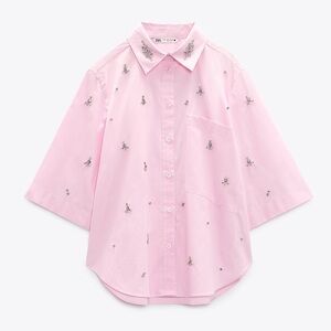 Jeweled Poplin Shirt